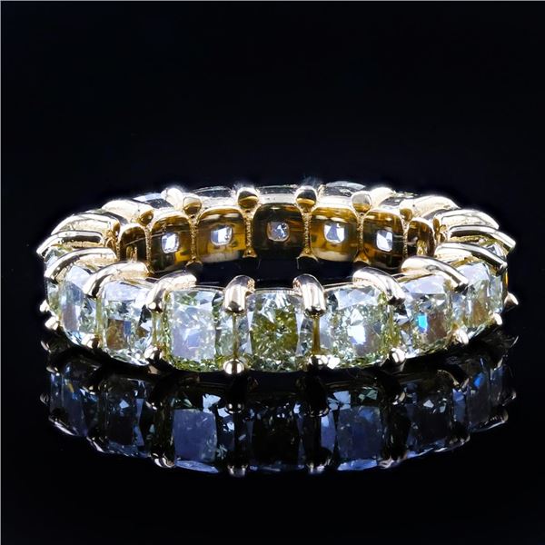 6.18 ctw Light Yellow VS CLARITY Diamond 14K Yellow Gold Ring