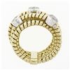 Image 7 : 18k TT Gold Round Diamond Cluster Wide Multi-Crossover Statement Band Ring Sz 6