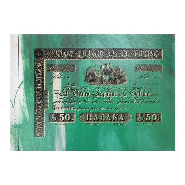 Banco Espanol de la Habana by Steve Kaufman (1960-2010)