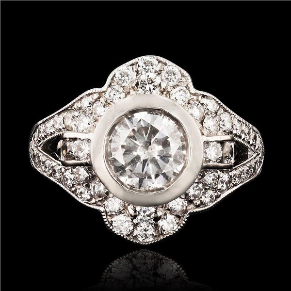 1.21 ctw CENTER Diamond Platinum Ring (2.29 ctw Diamonds)