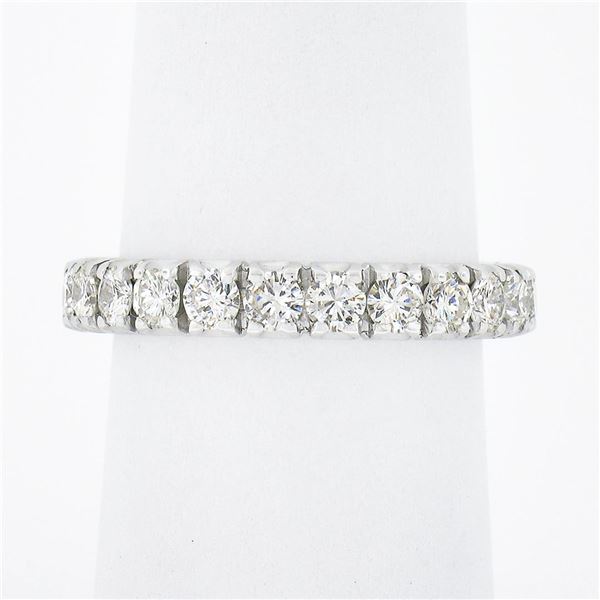 Classic Platinum 1.90 ctw Round Prong Set Diamond Eternity Stack Wedding Band Ri