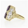 Image 6 : 14K Two Tone Gold 1.80 ctw Amethyst Diamond Filigree Milgrain Etched Cocktail Ri