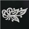 Image 2 : Vintage Platinum 1.98 ctw Baguette Marquise Old Cut Diamond Spray Flame Pin Broo