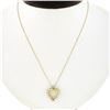 Image 1 : Vintage 14K Yellow Gold Round Cabochon Prong Opal Open Heart Pendant Necklace