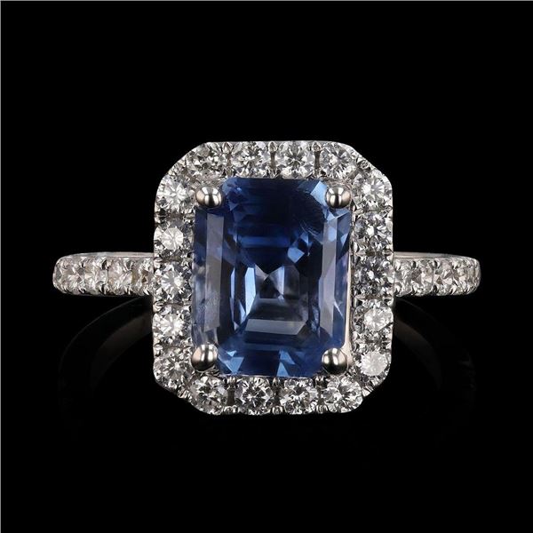 3.06 ctw Tanzanite and 0.76 ctw Diamond 18KT White Gold Ring
