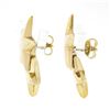 Image 7 : Estate 18k Yellow Gold Puffed & Polished Dual Star Drop Dangle Enhancer Earrings