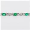 Image 2 : 9.45 ctw Emerald and 5.23 ctw Diamond 18K White Gold Necklace