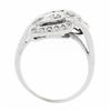Image 8 : Vintage 14k White Gold 0.84 ctw Round Baguette Cut Diamond Pear Leaf Bypass Ring