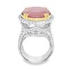 Image 4 : 20.60 ctw Ruby and 2.60 ctw Diamond Ring - 18KT White and Yellow Gold