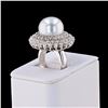 Image 1 : 14mm SILVER South Sea Pearl and 1.89 ctw Diamond 14K White Gold Ring