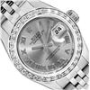 Image 1 : Rolex Ladies Quickset Stainless Steel Gray Roman 18K White Gold Diamond Bezel Da