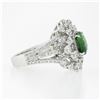 Image 5 : 18k White Gold 5.67 ctw GIA Cushion Tsavorite & Diamond Cocktail Statement Ring