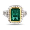 Image 1 : 2.87 ctw Emerald and 0.96 ctw Diamond Platinum Ring