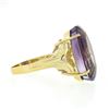 Image 5 : Solid 14k Yellow Gold 15 ctw Large Oval Step Cut Amethyst Solitaire Cocktail Rin
