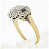 Image 8 : Antique Art Deco 14k Two Tone Gold 0.35 ctw Old Single Cut Pave Diamond Band Rin