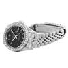 Image 9 : Rolex Ladies Quickset Stainless Steel Black Dial Diamond Bezel Date Watch