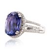 Image 2 : 9.07 ctw DARK Tanzanite and 0.58 ctw Diamond Platinum Ring (GIA CERTIFIED)