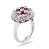 Image 3 : 0.70 ctw Diamond and 0.66 ctw Ruby Platinum Ring