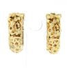 Image 1 : Vintage 18K Yellow Gold Nugget Textured Finish Hoop Huggie Clip On Earrings