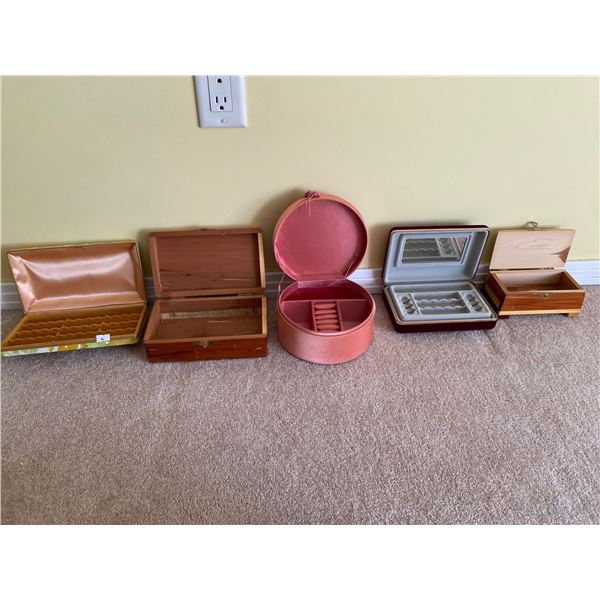 Assortment Of Jewelry Boxes And Wooden Boxes