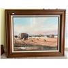 Image 1 : Jerry Doell Hay Fields Framed Oil Painting 32 x 26