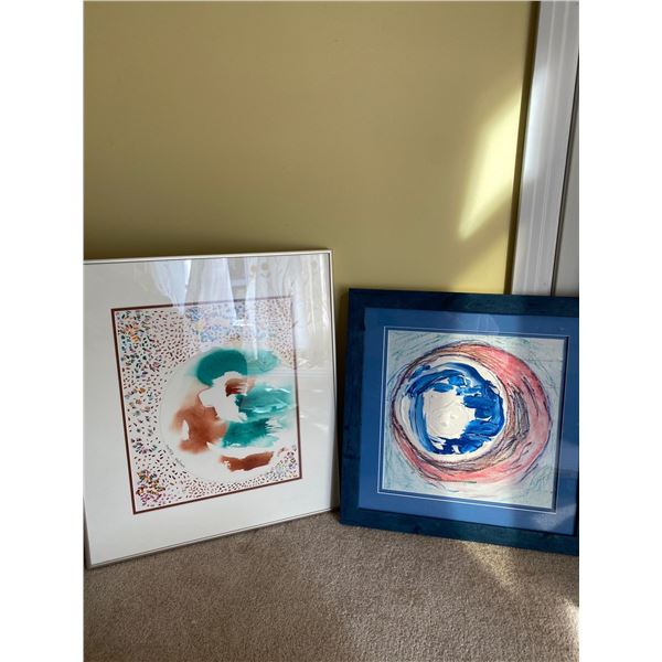 Set Of Nancy Holman Abstract Paintings 17 x 19 /17 x 17
