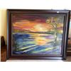Image 1 : Esther Koziol Colourful Sunset Framed Oil Painting 26 x 22
