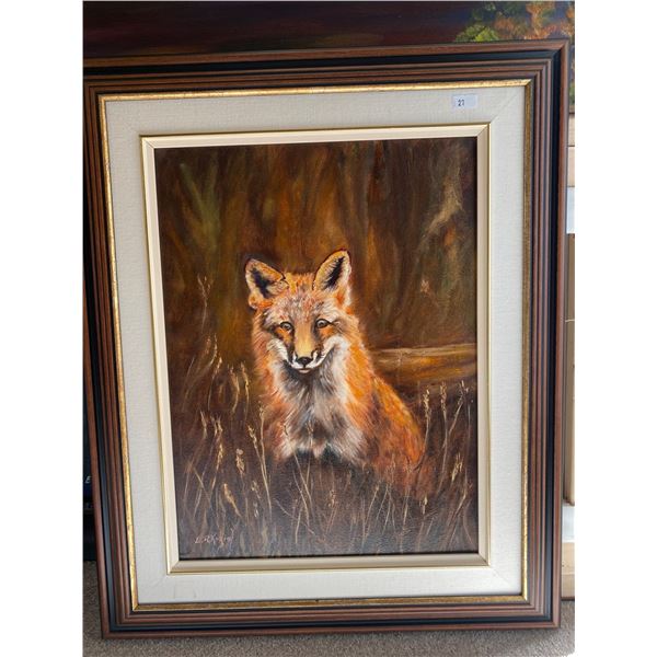 Esther Koziol Red Fox Framed Oil Painting 18 x 22