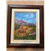 Image 1 : Esther Koziol Morning Horseback Ride Framed Oil Painting 18 x 22