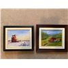 Image 1 : Set Of Esther Koziol Barn Scene Framed Oil Paintings 21 x 18 / 19 x 16