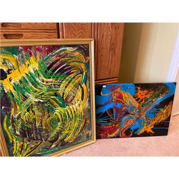 Set Of Abstract Esther Koziol Paintings 24 x 18 / 24 x 30