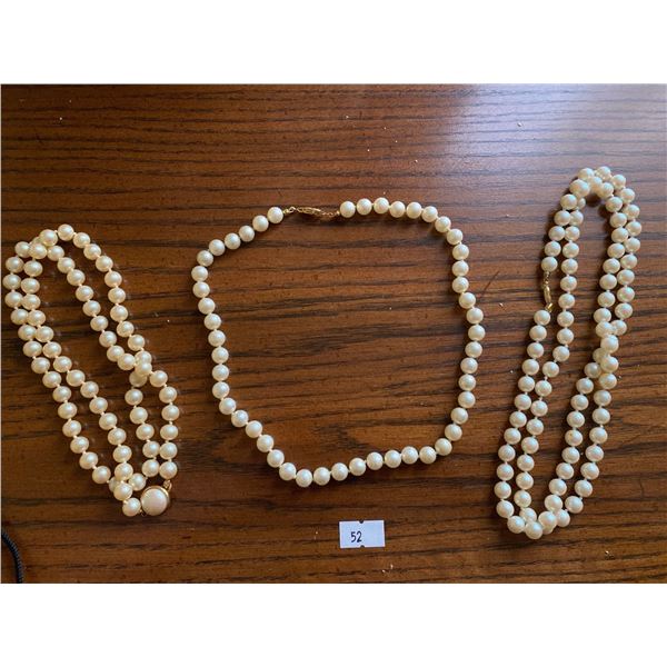 Set Of Stunning Faux Peal Necklaces