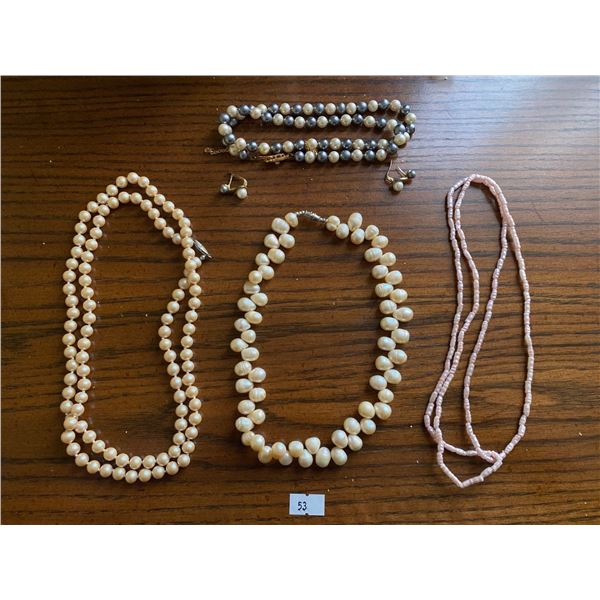 Set Of Stunning Faux Peal Necklaces