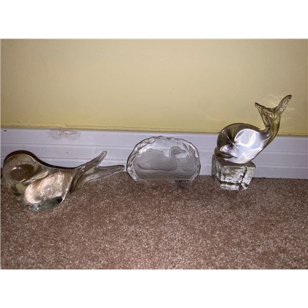 Crystal Art Block With Set Of High-End Decorative Glass Animals