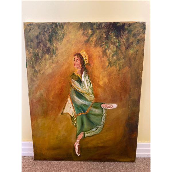 Esther Koziol Ballerina Unframed Oil Painting 18 x 19