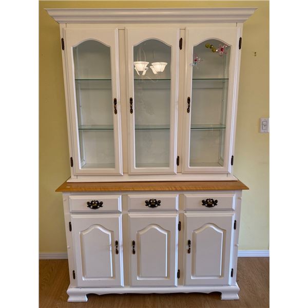 Canadel Two Piece White China Cabinet 48L x 18W x 75T