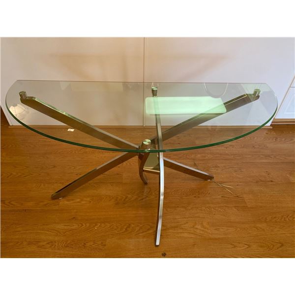 Modern Style Glass Top Table 48L x 19W x 29T
