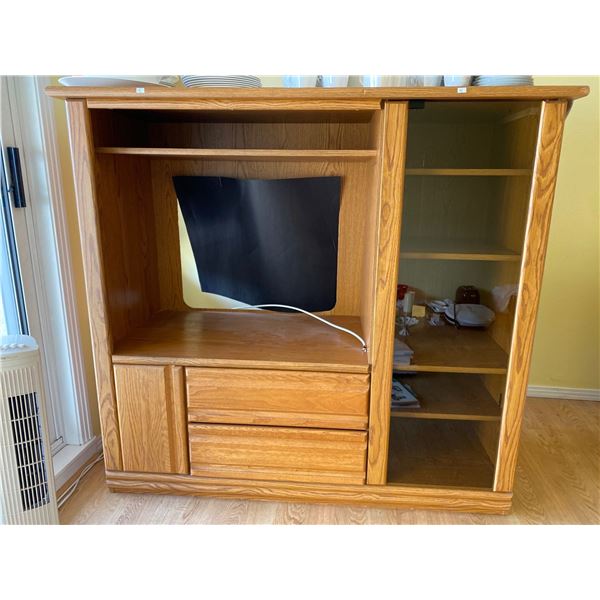 Entertainment Cabinet With Glass Door 57L x 23W x 52T