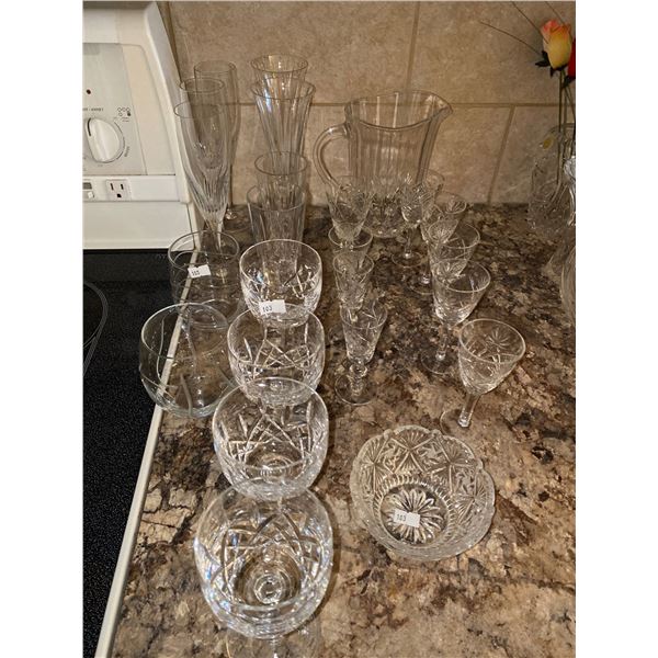 Large Assortment Of Crystal And Glass Dishware