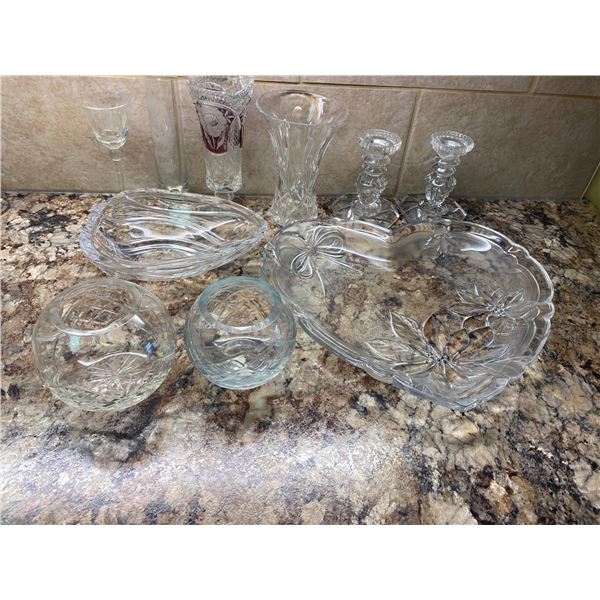 Assortment Of Crystal And Glass Home And Kitchen Items