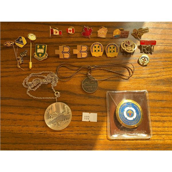 Assortment Of Commemorative And Collectable Pins And Necklaces