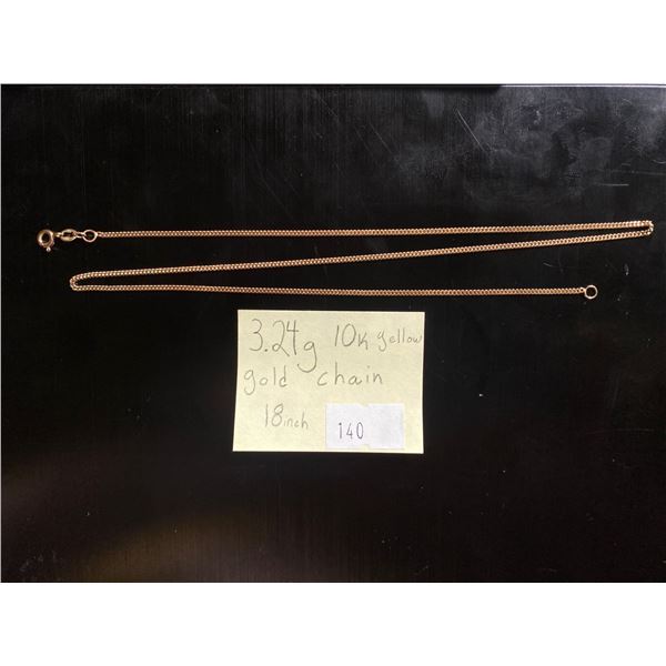 18Inch 10k Yellow Gold Chain 3.24g