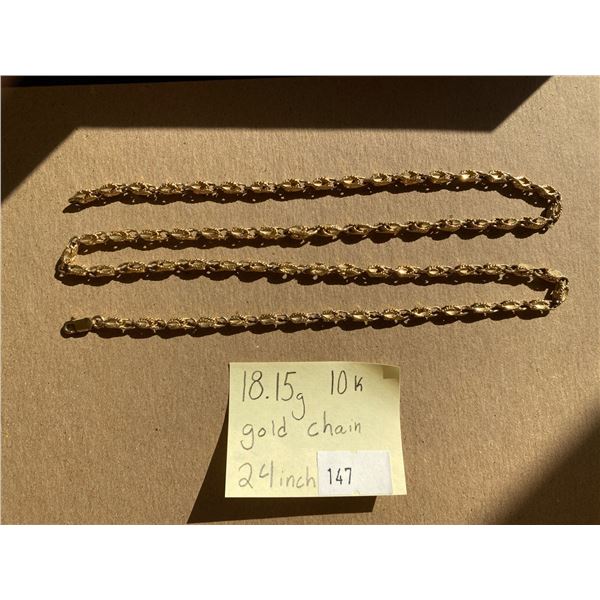 24Inch 10k Yellow Gold Chain 18.15g