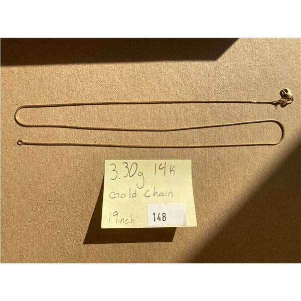 18Inch 10k Yellow Gold Chain 3.30g