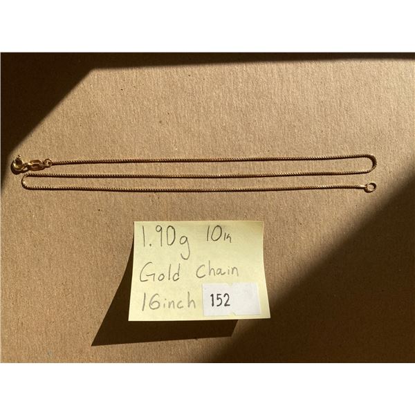 16Inch 10k Yellow Gold Chain 1.90g