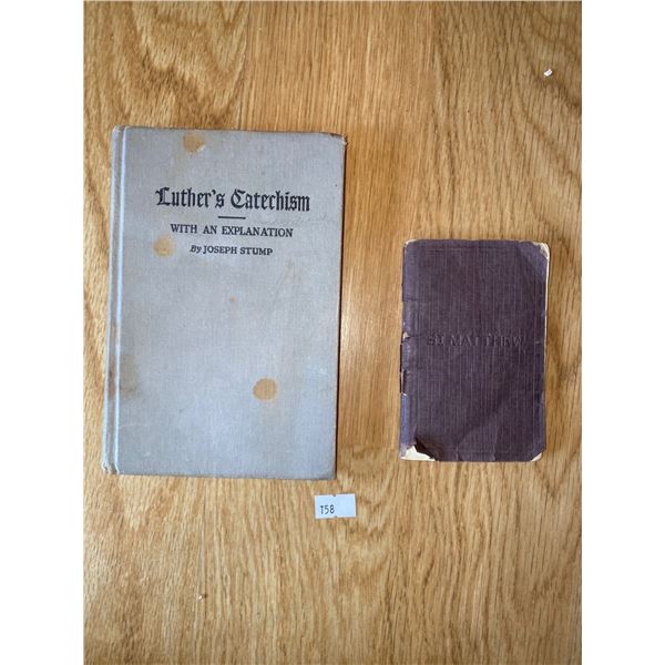 Antique Pocket Bible Book And Luthers Catechism 1935