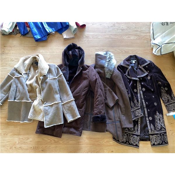 Assortment Of Womens Fuzzy Coats M-L