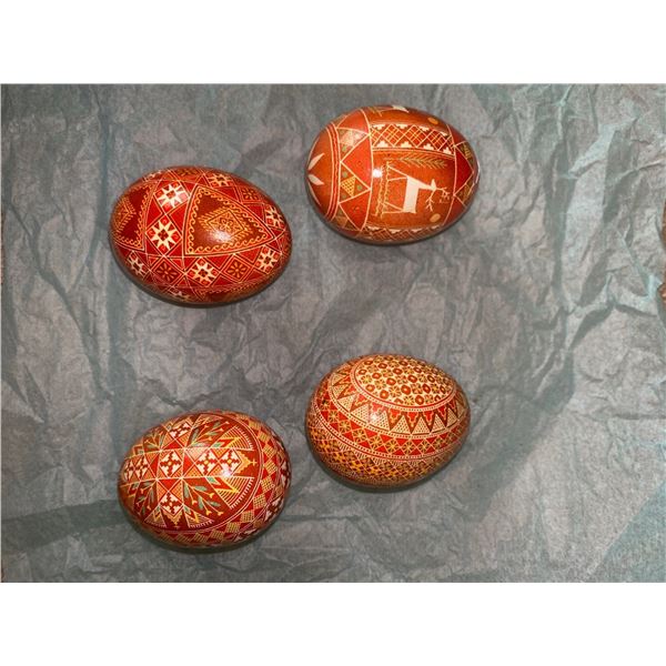 Set Of 4 Hand Made Ukrainian Eggs