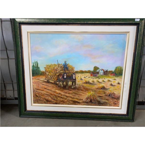 Esther Koziol Farming Framed Oil Painting 27 x 23