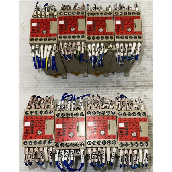 Lot of (8) Omron #G9SA-321-T075-P Safety Relay Units